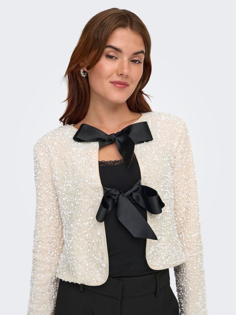 Sequin Reversible Bow Top
